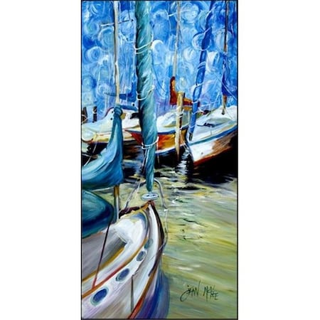 Carolines Treasures Carolines Treasures JMK1322VRM5828 Sailboat Starlight Sailboats Indoor & Outdoor Runner Mat; 58 x 28 in. JMK1322VRM5828